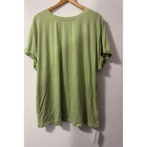 Womens Automet 2XL Oversized Short Sleeve T Shirt Casual Loose Fit Green‎ Top